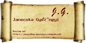 Janecska Gyöngyi névjegykártya